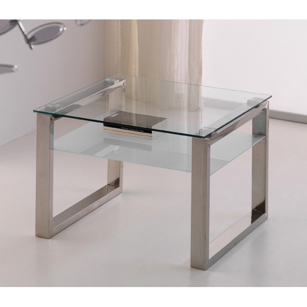 Mesa de Centro Mini Plain: de cristal y acero | Venta de Muebles Online