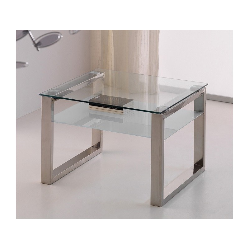 Mesa de Centro Mini Plain: de cristal y acero | Venta de Muebles Online