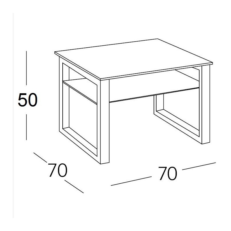 Mesa de Centro Mini Plain: de cristal y acero | Venta de Muebles Online