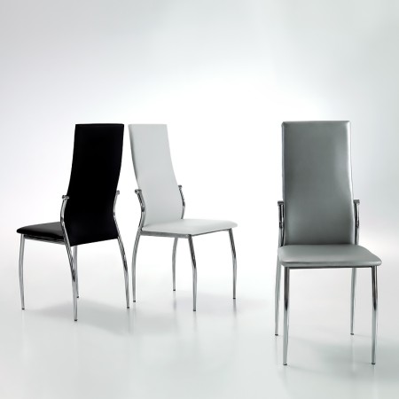 Silla Tapizada Boston Negra | Venta de Muebles Online