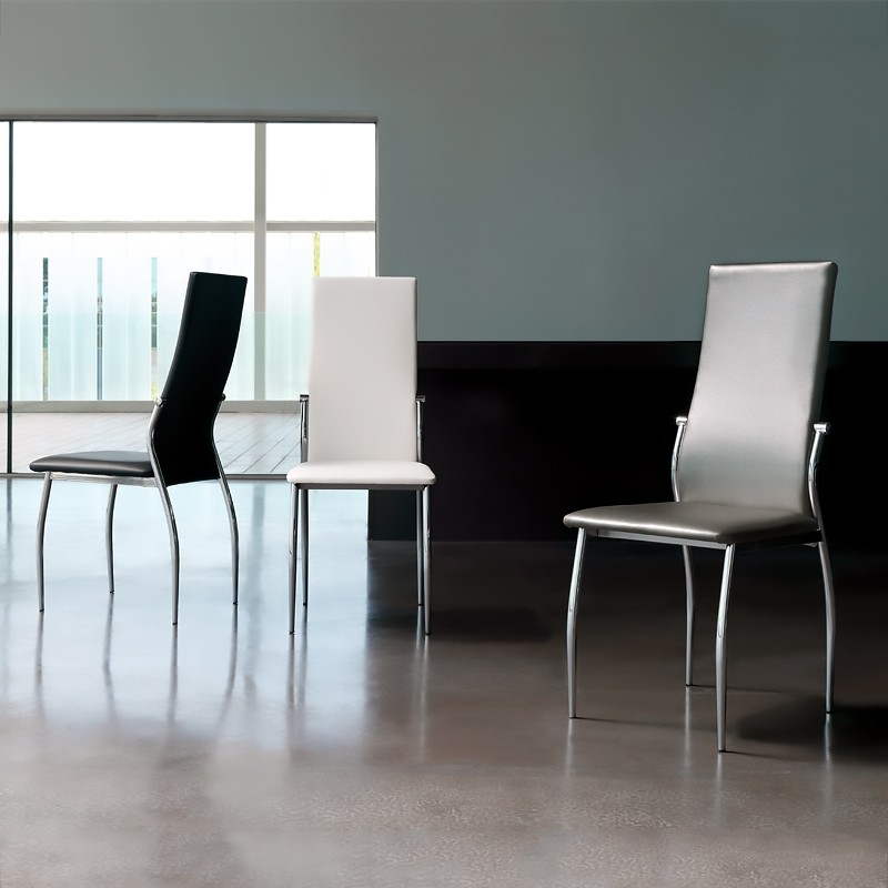 Silla Tapizada Boston Negra | Venta de Muebles Online