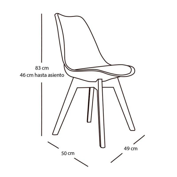 Silla nórdica vainilla hogar | Venta de Muebles Online 2