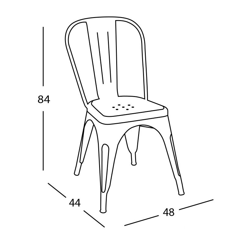 Silla Lank Old Réplica Negra | Venta de Muebles Online
