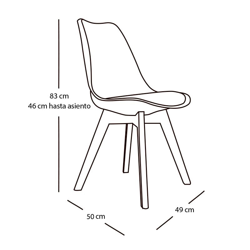 Silla New Tower Wood Gris Extra Quality | Venta de Muebles Online