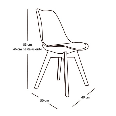 Silla New Tower Wood Gris Extra Quality | Venta de Muebles Online