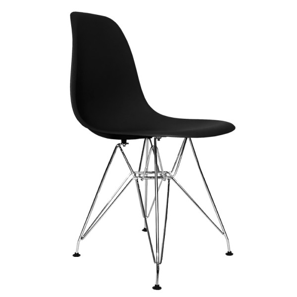 Pack 4 Sillas Tower Chrome Negras Extra Quality 2