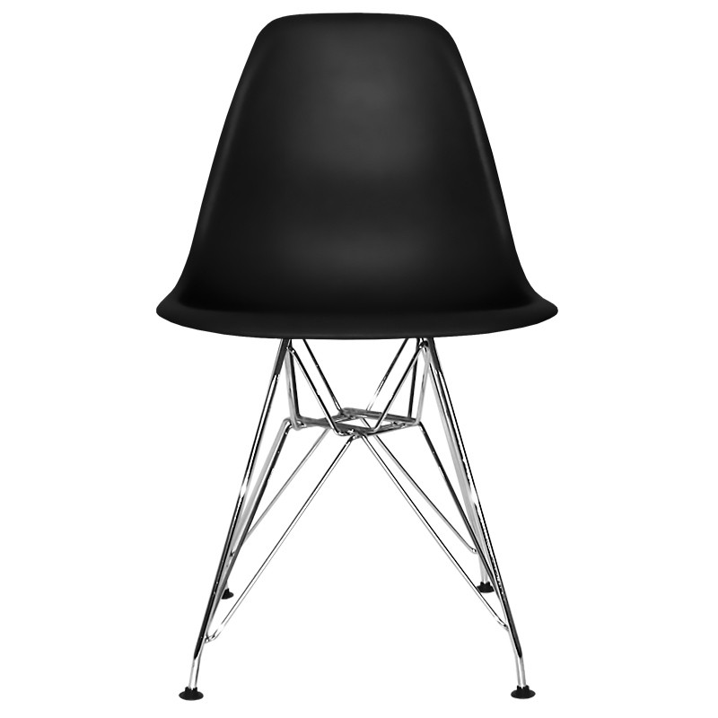Pack 4 Sillas Tower Chrome Negras Extra Quality