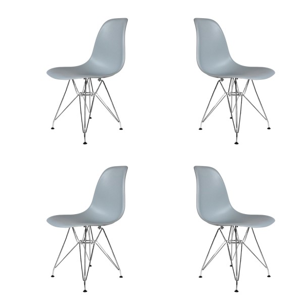 Pack 4 Sillas Tower Chrome Gris Extra Quality | Venta de Muebles Online