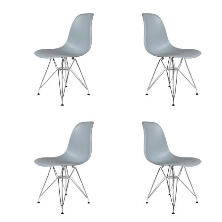 Pack 4 Sillas Tower Chrome Gris Extra Quality | Venta de Muebles Online