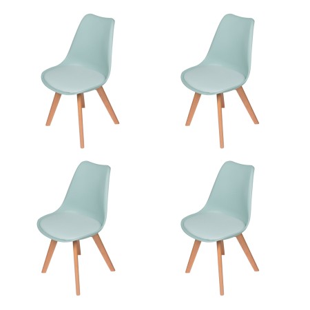 Pack 4 Sillas New Tower Wood Aguamarina Extra Quality | Venta de Muebles Online
