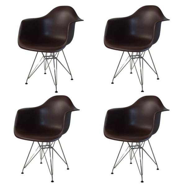 Set de 4 sillones color chocolate