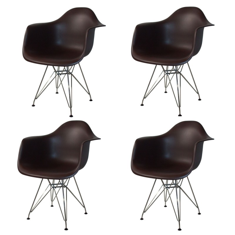 Set de 4 sillones color chocolate