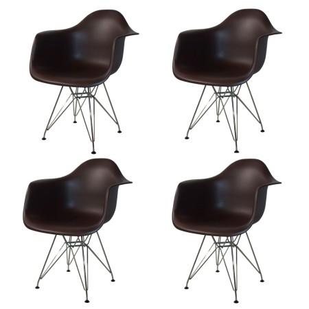 Set de 4 sillones color chocolate