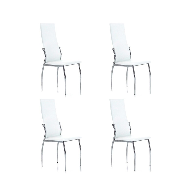 Silla Tapizada Boston Pack 4 Unidades Blancas | Venta de Muebles Online
