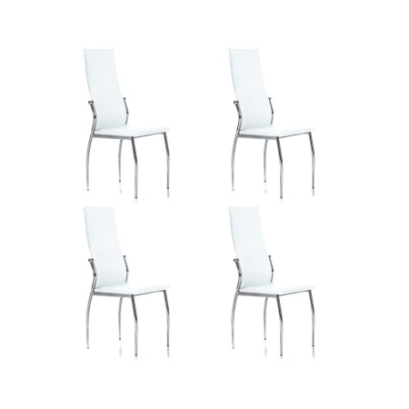 Silla Tapizada Boston Pack 4 Unidades Blancas | Venta de Muebles Online
