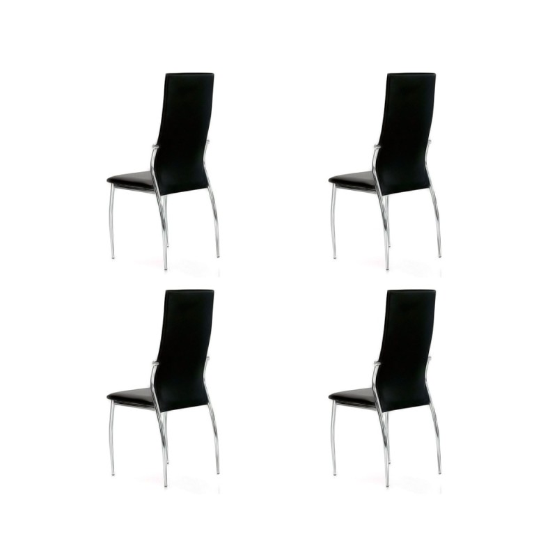 Silla Tapizada Boston Pack 4 Unidades Negras | Venta de Muebles Online