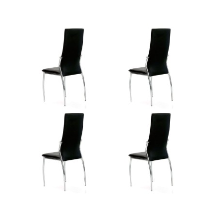 Silla Tapizada Boston Pack 4 Unidades Negras | Venta de Muebles Online