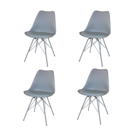 Pack 4 Sillas Tower Métal Grises | Venta de Muebles Online