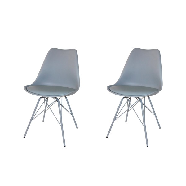 Pack 2 Sillas Tower Métal Grises | Venta de Muebles Online