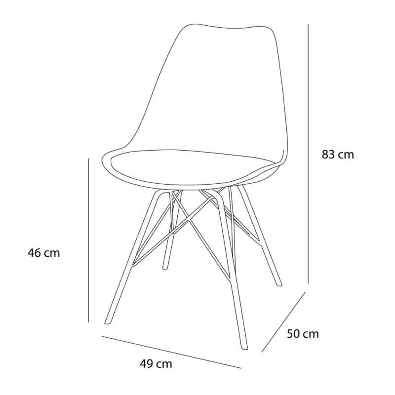 Pack 2 Sillas Tower Métal Grises | Venta de Muebles Online
