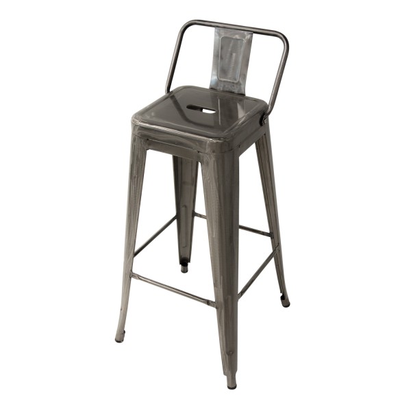 Taburete Lank Industrial Con Respaldo Metálico | Venta de Muebles Online