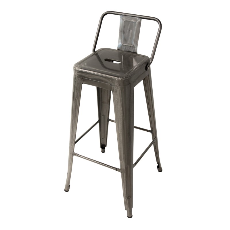 Taburete Lank Industrial Con Respaldo Metálico | Venta de Muebles Online