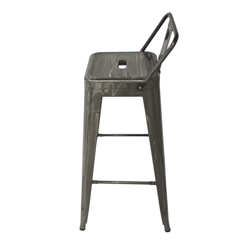 Taburete Lank Industrial Con Respaldo Metálico | Venta de Muebles Online