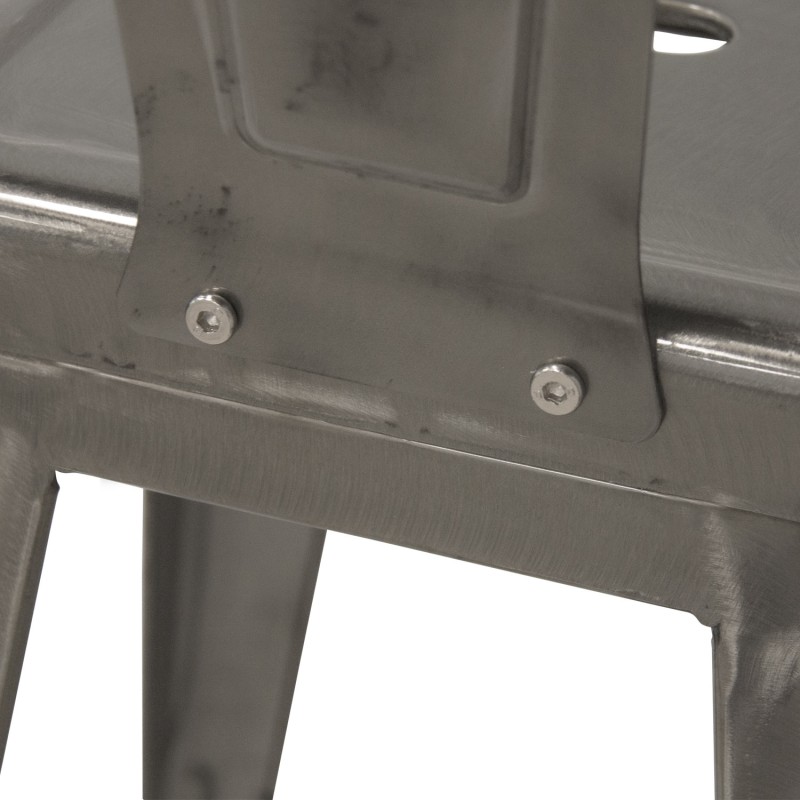 Taburete Lank Industrial Con Respaldo Metálico | Venta de Muebles Online