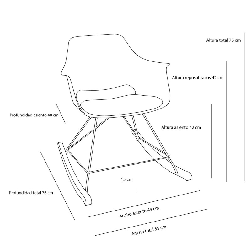 Sillón Mecedora Keith blanco moderno | Venta de Muebles Online