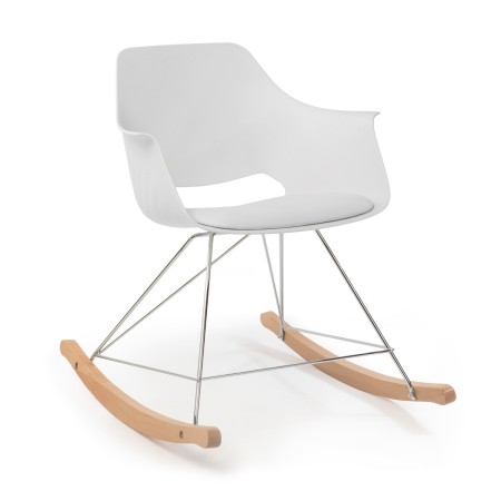 Sillón Mecedora Keith blanco moderno | Venta de Muebles Online