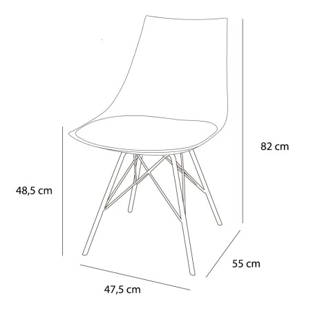 Silla Tower Con Patas De Metal Y Asiento Con Cojín