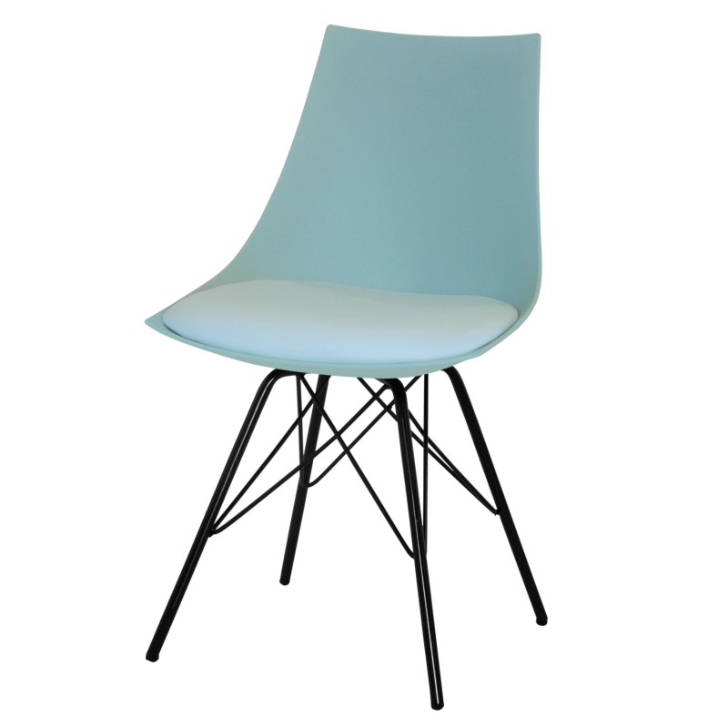 Silla Tower Con Patas De Metal Y Asiento Con Cojín