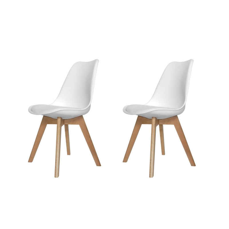 Pack 2 Sillas New Tower Wood Blancas | Venta de Muebles Online