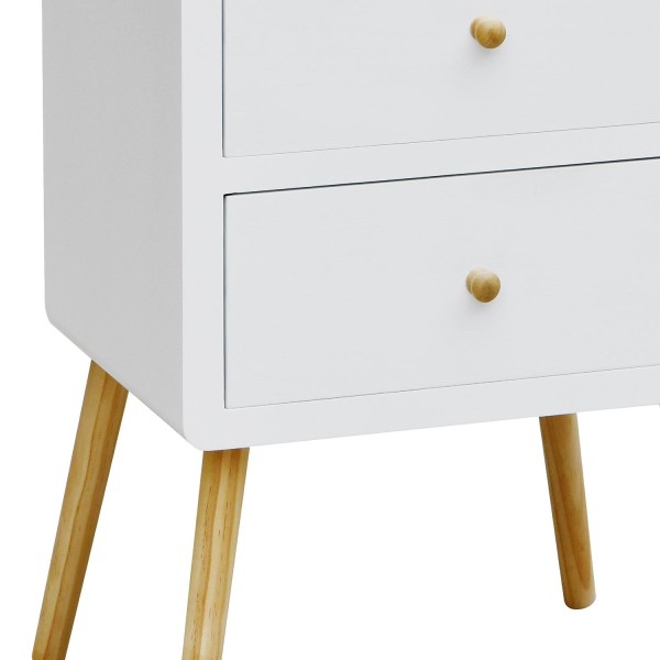Mesita de noche blanca Diseño Nórdico | Venta de Muebles Online 2