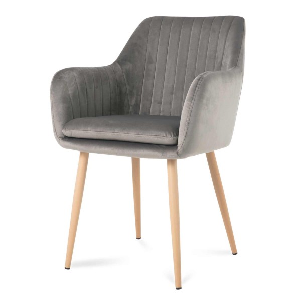 Sillón nórdico terciopelo gris Berta | Venta de Muebles Online
