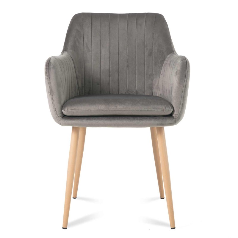 Sillón nórdico terciopelo gris Berta | Venta de Muebles Online