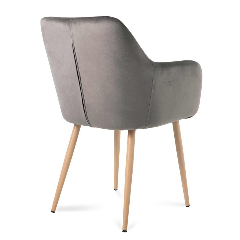 Sillón nórdico terciopelo gris Berta | Venta de Muebles Online