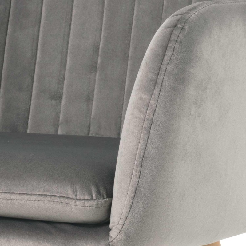 Sillón nórdico terciopelo gris Berta | Venta de Muebles Online
