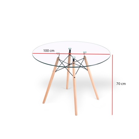Mesa Tower Cristal 100 CM | Venta de Muebles Online