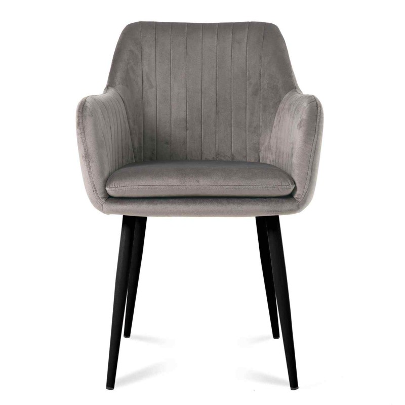 Sillón nórdico terciopelo gris Berta | Venta de Muebles Online