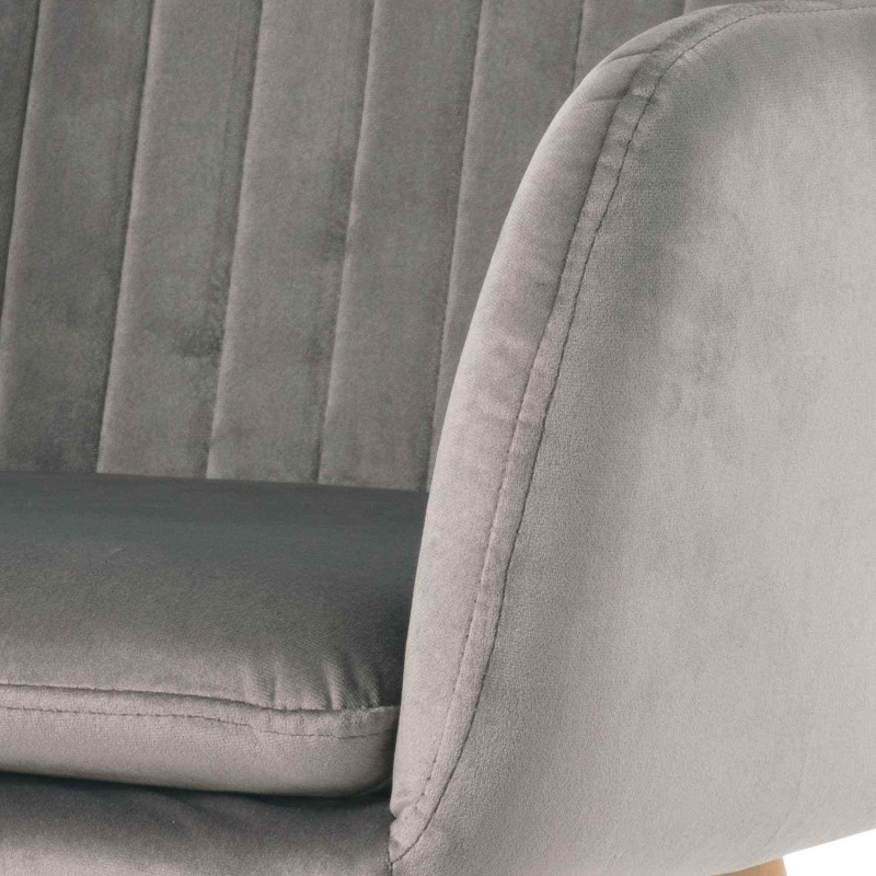 Sillón nórdico terciopelo gris Berta | Venta de Muebles Online