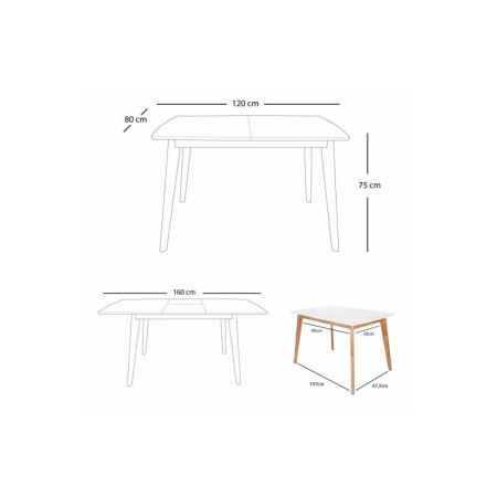 Mesa De Madera De Caucho Maciza | Venta de Muebles Online