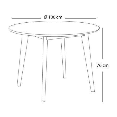 Mesa redonda 106cm Zira color madera natural | Venta de Muebles Online