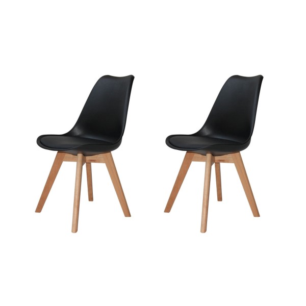 Pack De 2 Sillas New Tower Wood Negra Extra | Venta de Muebles Online
