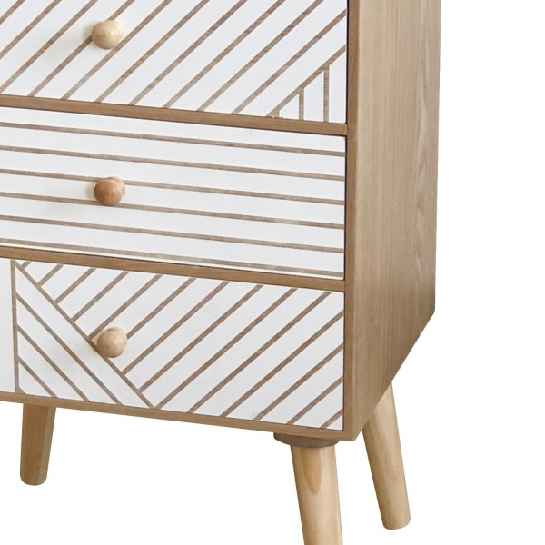 Mesita De Noche Con 3 Cajones Plus Estilo Nórdico Iana | Venta de Muebles Online 2