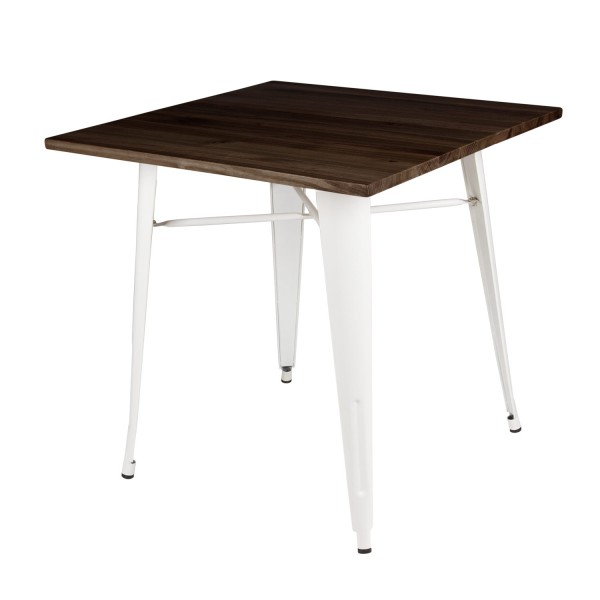 Mesa 80x80 blanca y madera oscura | Venta de Muebles Online 2