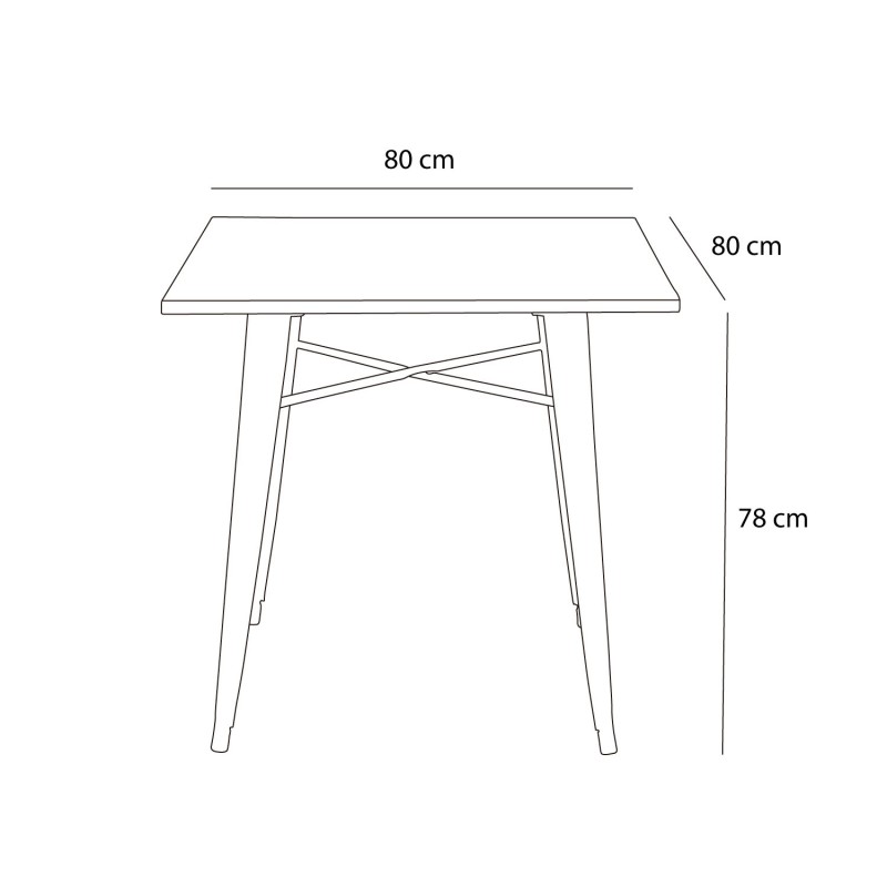 Mesa 80x80 blanca y madera oscura | Venta de Muebles Online
