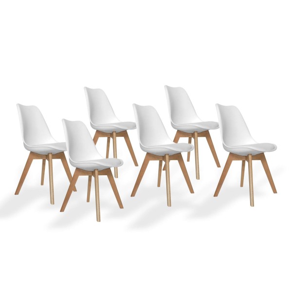 Pack De 6 Sillas New Tower Blancas Extra Quality | Venta de Muebles Online