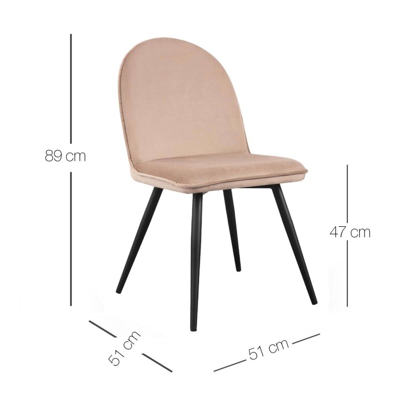 Silla De Comedor En Terciopelo Mads Velvet Black | Venta de Muebles Online
