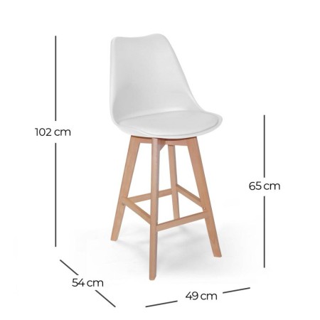 Taburete medio con cojín New Tower Wood | Venta de Muebles Online